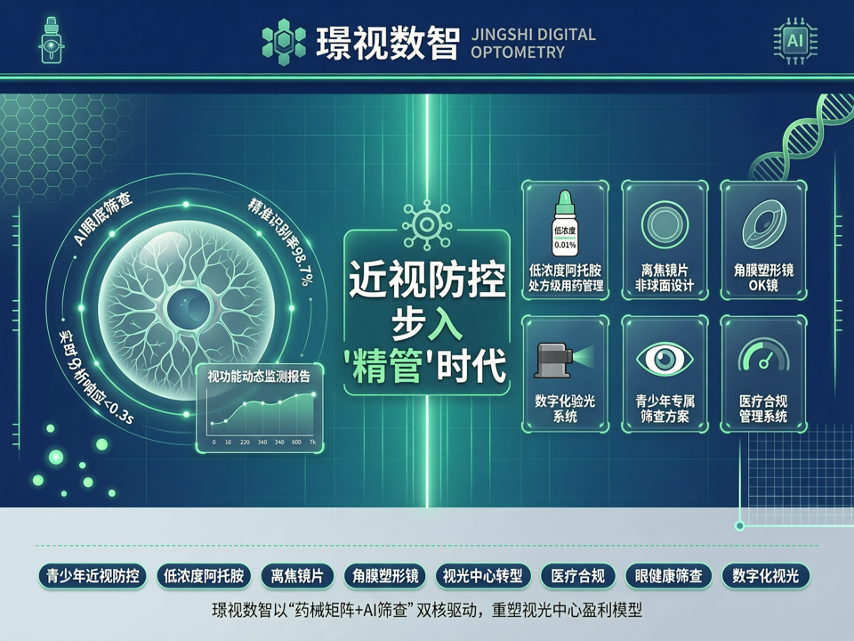 近视防控步入“精管”时代:璟视数智以“药械矩阵+AI筛查”重塑视光中心盈利模型