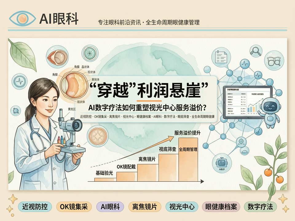 穿越“利润悬崖”:OK镜集采与离焦内卷下,AI数字疗法如何重塑视光中心服务溢价?