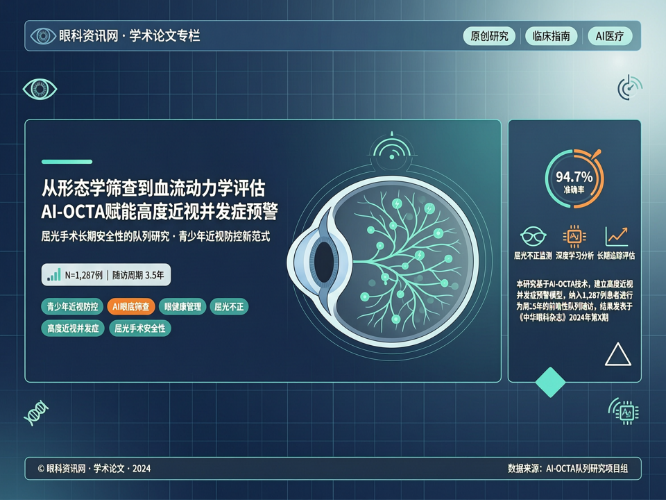从“形态学筛查”到“血流动力学评估”:AI-OCTA赋能高度近视并发症预警与屈光手术长期安全性的队列研究