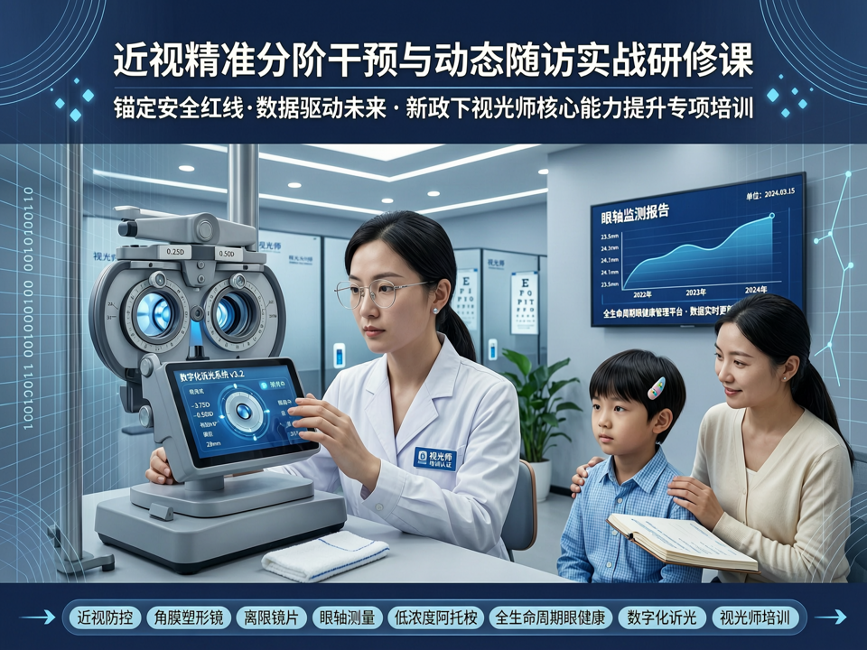 锚定“安全红线”与“数据驱动”:新政下视光师“近视精准分阶干预与动态随访”实战研修课