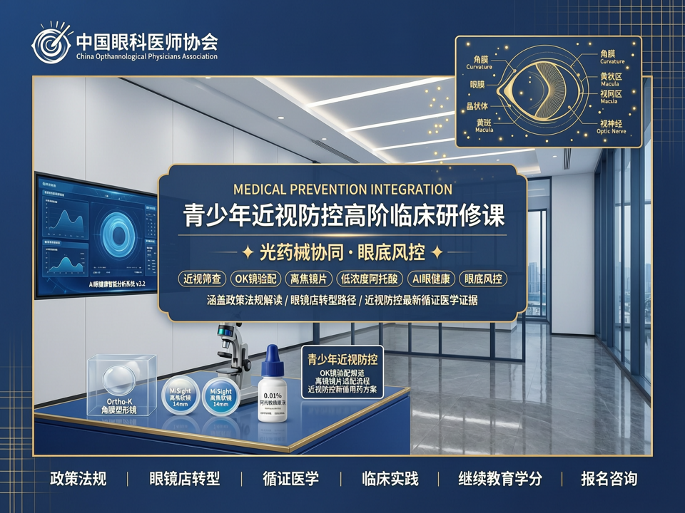 锚定“医防融合”新范式:青少年近视“光药械协同与眼底风控”高阶临床研修课