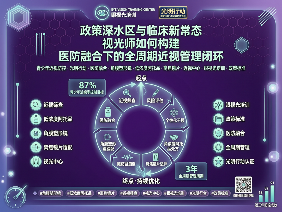 政策深水区与临床新常态:视光师如何构建“医防融合”下的全周期近视管理闭环